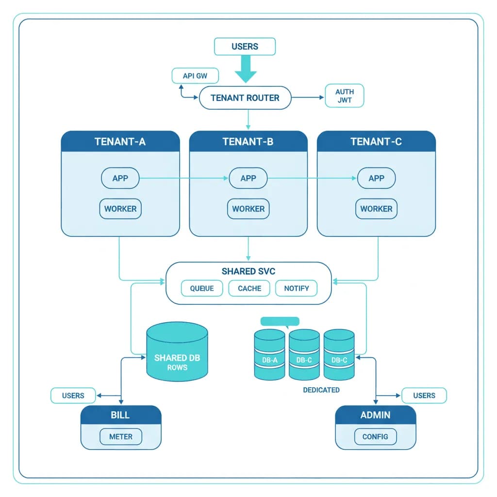 Multi-Tenant SaaS Architecture - System Architecture Diagram