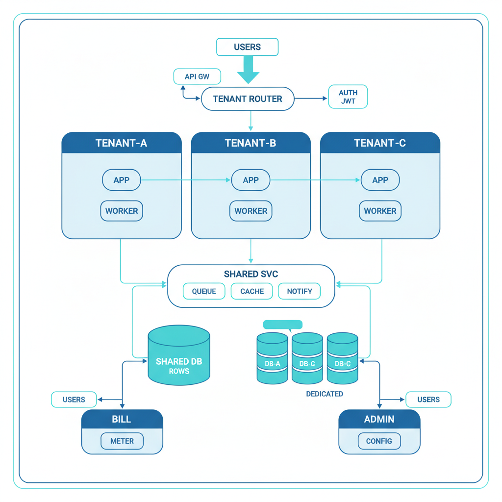 Multi-Tenant SaaS Architecture - System Architecture Diagram